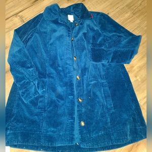 J.jill teal blazer jacket size xs corduroy